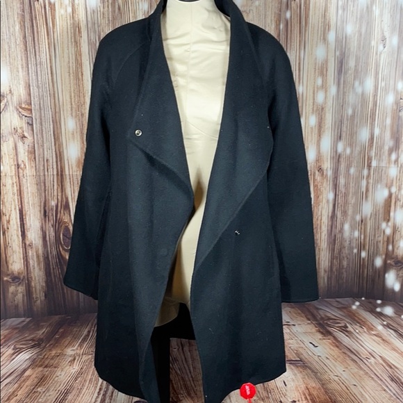 NWT Vince Black Wool Mixed Media Coat Medium - Picture 6 of 9
